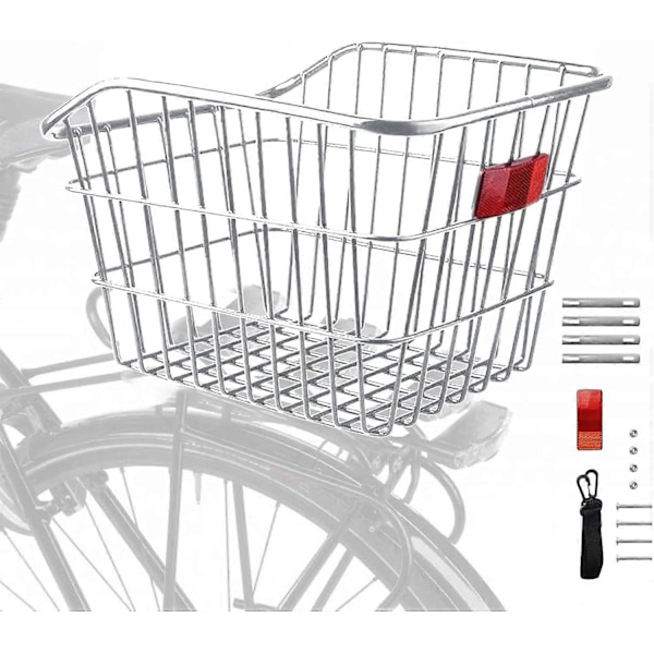 Cykelkurv til bagagebærer | Bageste cykelbagagebærer | Metalcykelkurv, Stor cykelkurv