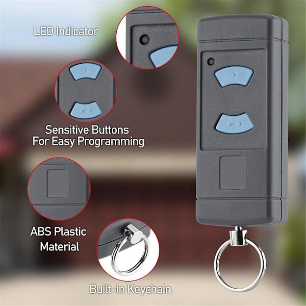 2-pak Garagedørs Fjernbetjening Håndholdt Sender Erstatning For Hse2-868 Hs4-868 Hsm4-868 [DB] Gray