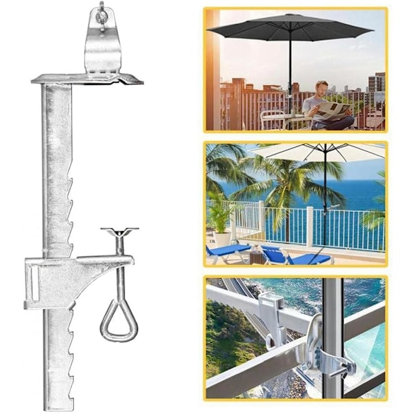 Balkon paraplyholder paraplyklemme udendørs solskærmholder