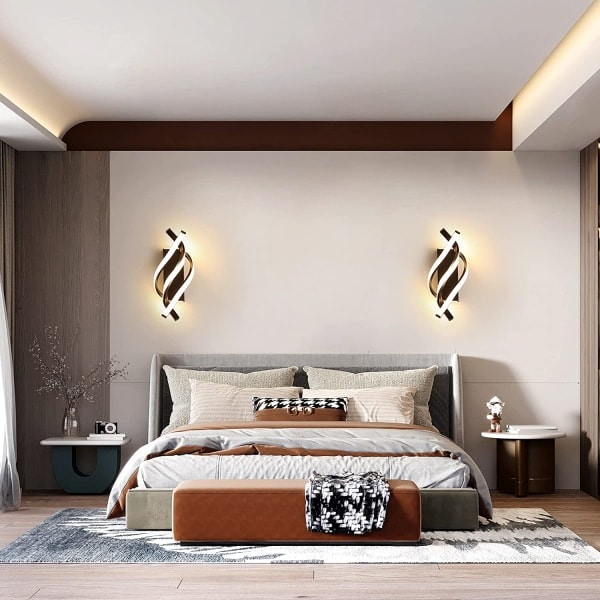 Vägglampa för inomhusbruk, Modern LED-vägglampa 16W Curved Desi