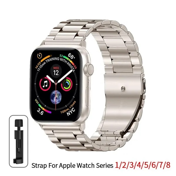 Ruostumattomasta teräksestä valmistettu rannekoru Apple Watch Band 45 mm Ultra 49 mm 41 mm 40 mm 44 mm kello Metalliranneke Iwatch Series 9 8 7 6 5 Starlight