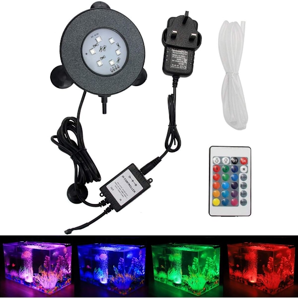 Akvarium Luftsten, 3W Undervands Fisketank Boblesten, RGB-XM2-