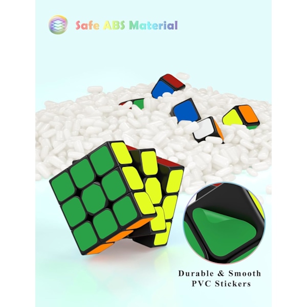 3x3 Speed Cube, 3x3x3 Original Speed Cube Super-holdbar Sticker med levende farver, 56 mm (3x3x3) 3x3x3 3x3x3 3x3x3