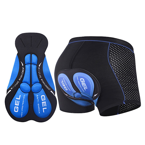 Vadderade Cykelbyxor Cykelunderställ 5D Andningsbara Byxor Shorts Mtb Kvinnor Män Blå Blue XL