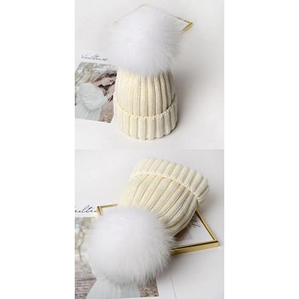 Dame Pige Vinter Beanie Hue, Varm Strikket Hue Fleeceforet Skull-XM2-