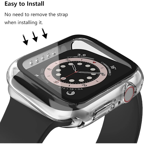 Hardt Deksel for Apple Watch Klokkeveske 9 8 7 6 5 4 38 40mm Tilbehør Skjermbeskytter iWatch Series 44mm 45mm 41mm 42mm Stjerneskinn 3 2848