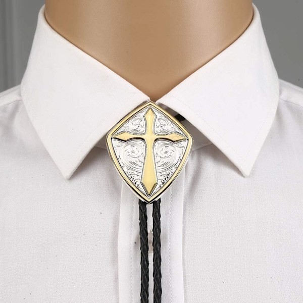 Cowboy Western -solmio Bolo Tie miehille Vintage Shield käsintehty KK1-