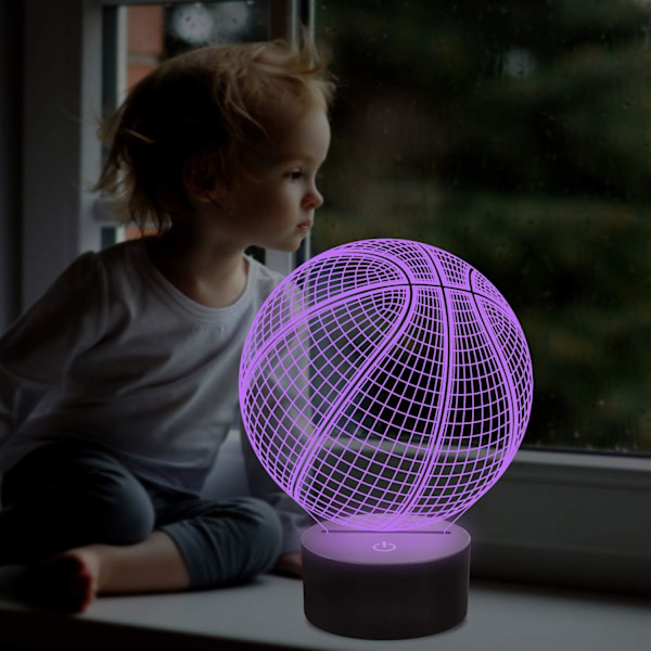 3D Basketball Nattlampe Optisk Illusjon Lampe med 16 Farger-XM2-