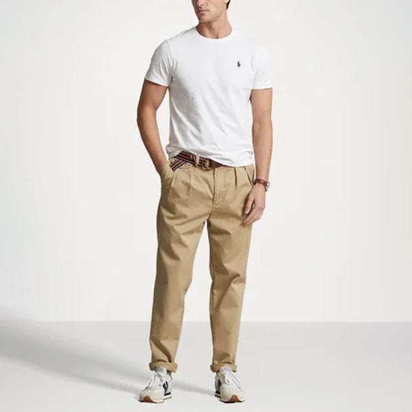 PoloRalphLauren T-shirt Herr Bomull Kortärmad Rundhals Pullover Tee Toppar Vit White L