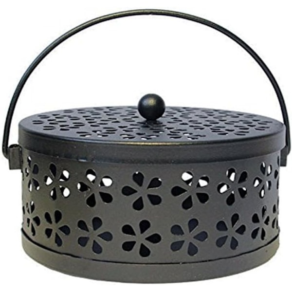 Flytbar Myggespiralholder Klassisk Metal Røgelsesholder (Sort)