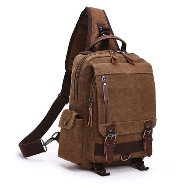 Ny liten canvas ryggsäck för män Reseryggsäck Multifunktionell axelväska för kvinnor Laptop ryggsäck Skolväskor Dam Daypack - Perfekt coffee 1