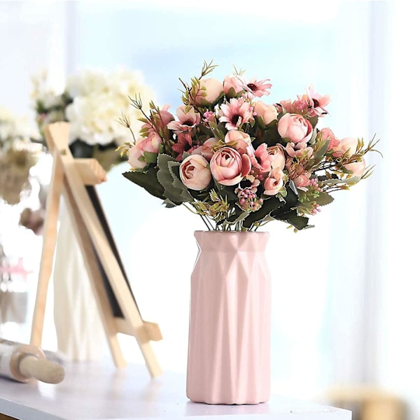 3 stk. elegant design vase skrivebord moderne dekorativ pynt plastvase til indendørs soveværelse stue balkon borddekoration bryllup køkken kontor