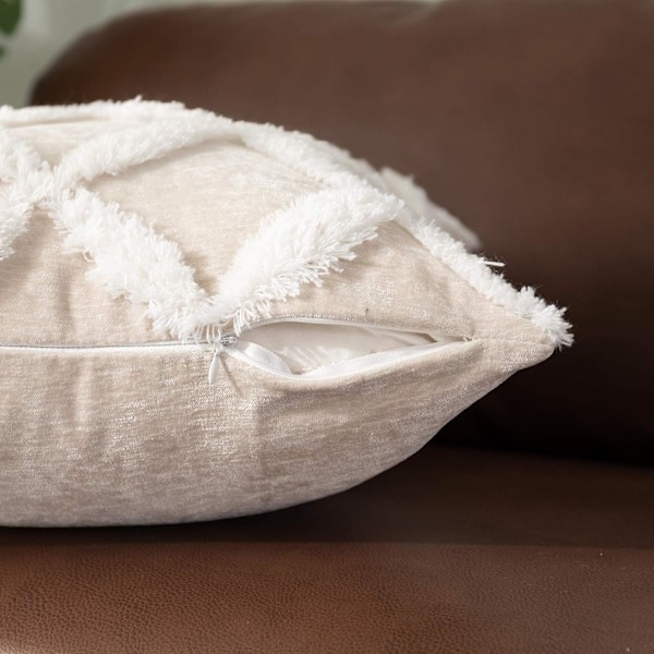 Dekorativt fløyelsputetrekk, 18 X 18 Luksuriøs Tufted-XM2-