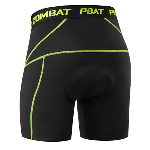 Herrcykelbyxor 3D-vadderade MTB Cykelbyxor Andningsbara Svart-Grön Black-Green L