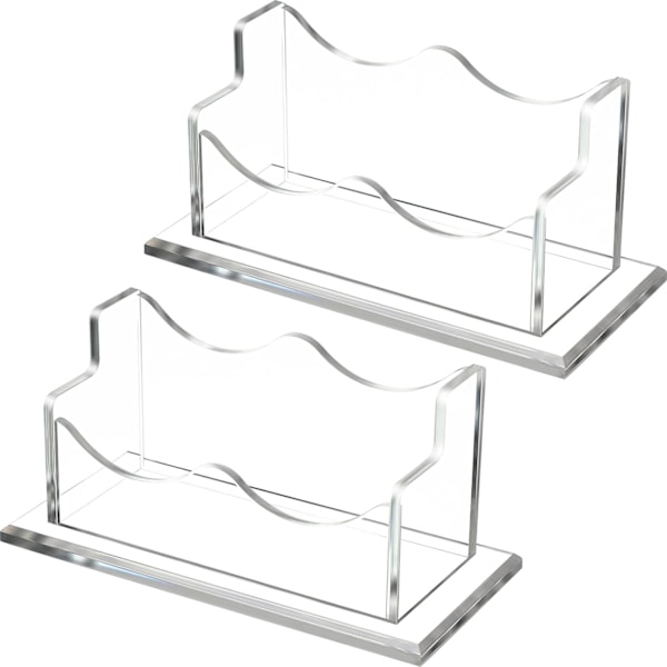 2 Stykker Akryl Visitkort Holder Skrivebord Navnekort Stand-XM2-