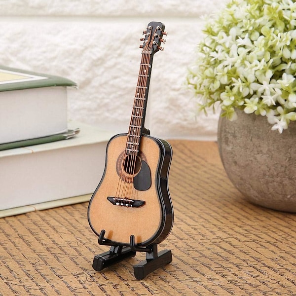Mini Gitarr Modell Ornament Hantverk Trä Gåvor Leksaker Heminredning-XM2-