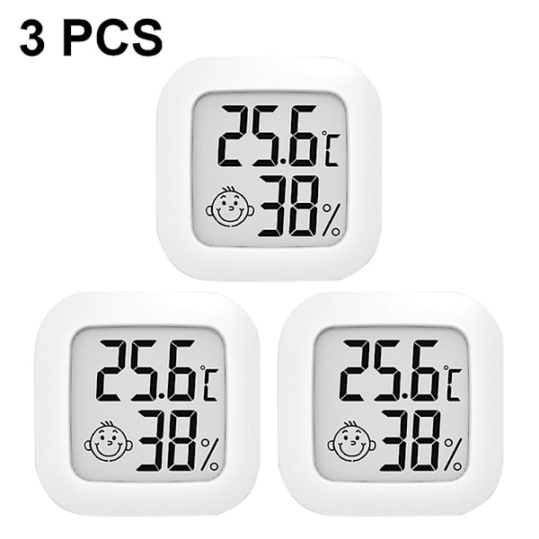 3-pack rumstermometer, hygrometermätare Digital hygrometer rumstermometer, hög noggrannhet temperatur- och fuktighetsmätare för - Perfet