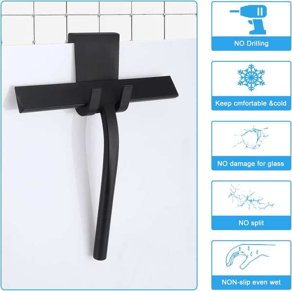 Silikonebruseskraber med kerne i rustfrit stål (sort)-FM-