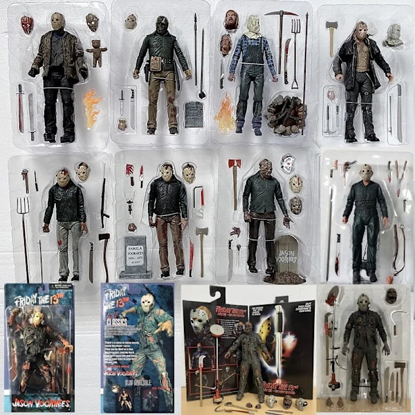 NECA Fredag den 13:e Figurleksaker Freddy Jason Voorhees Blodig Actionfigur Jason Samlarmodell Jul Halloween Presenter 2323
