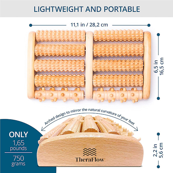 Fotmassagevals Fotmassager Fotvals Fotmassagevals Träfot Zonterapi Fotmassage för Hem och Kontor Fotrulle för Avlastning