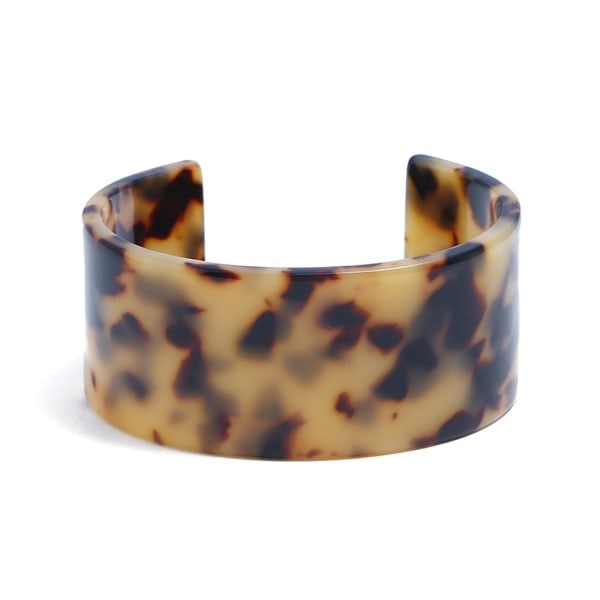 Fine leopardmønstrede manchetarmbånd Smykkedekor Gave til kvinder Bredt brunt manchetarmbånd Skildpaddemønster Åbent armbånd 2 mørke - 2-KK1-