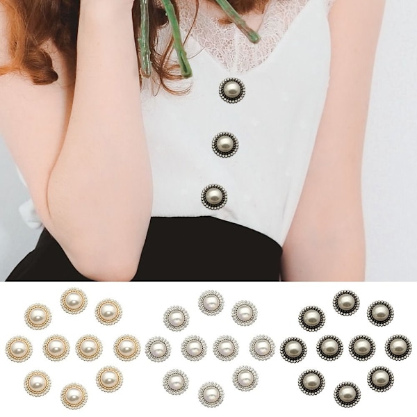 10 kpl Helmivaatteiden Napit Paita Napit KULTA 15MM10ST 10ST kulta gold 15MM10pcs-10pcs