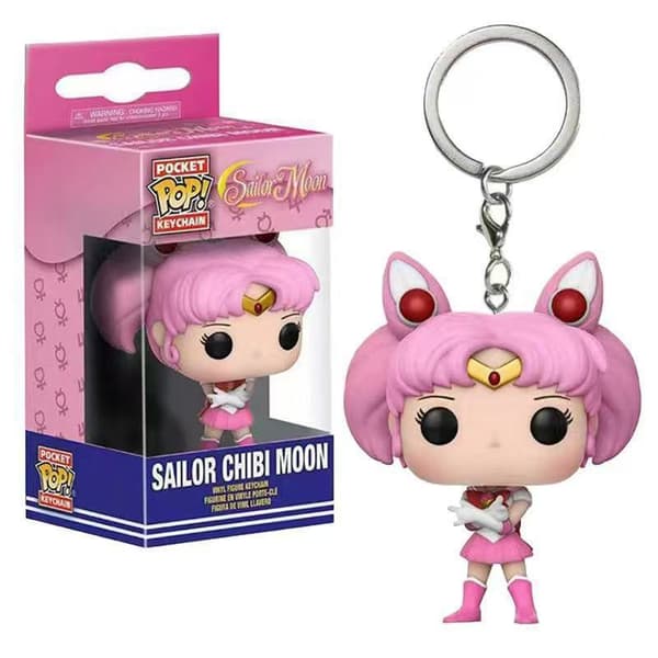 Sailor Moon Mini PVC Nøgleringsfigur, Sød Chibi Usagi og Chibiusa Samlerobjekt Vedhæng til Taske og Nøgler, 5cm Chibi-Usa