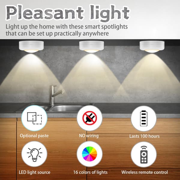 LED Spotlights Set – 6 stylish lamps with 2 practical remote controls 259