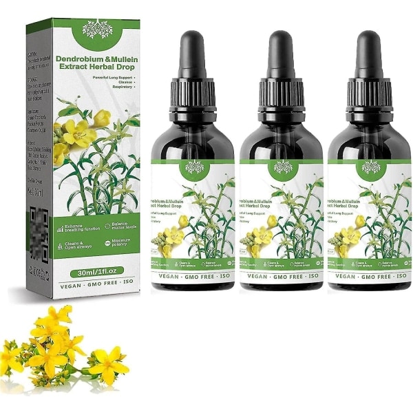 3x Dendrobium Mullein Extract - Lungrengörande örtdroppar i andningsorganen null ingen