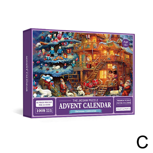 Pussel-Adventskalender 2023 - Julpusselbitar i en kalender C one-size