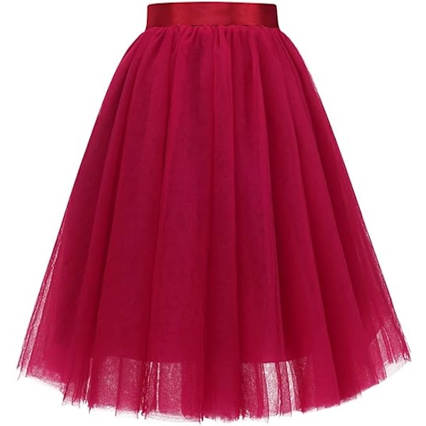 Kvinners Tulle A-Line Tullekjole Tutu-kjole Rose Red Rose Red S