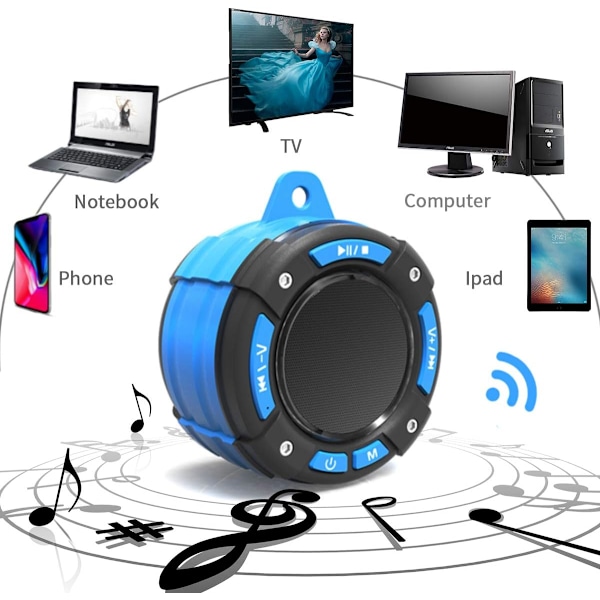 Duschradio, vattentät Bluetooth-högtalare IPX7 portabel Fully-XM2-