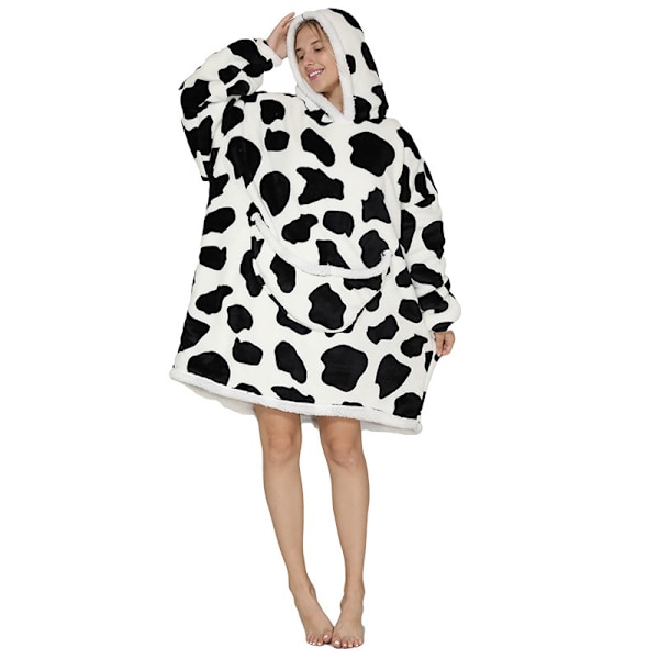 Oversized sweatshirt med hættetrøje Blød varm fleece badekåbe-KK1- 5