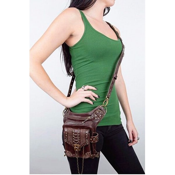 Steam Punk Vintage Rock Goth Laukku Goth Axel Vyölaukut Pack-KK1- brown
