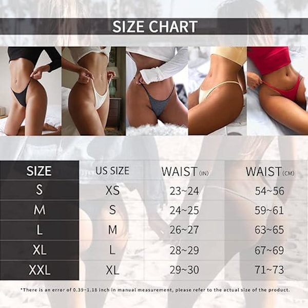 Sexig (M) Damunderkläder Stringtrosa Låg Midja G-String Trosor 5-pack Låg Rise T-Rygg Stringtrosa Underkläder Present för Kvinnor-XM3-