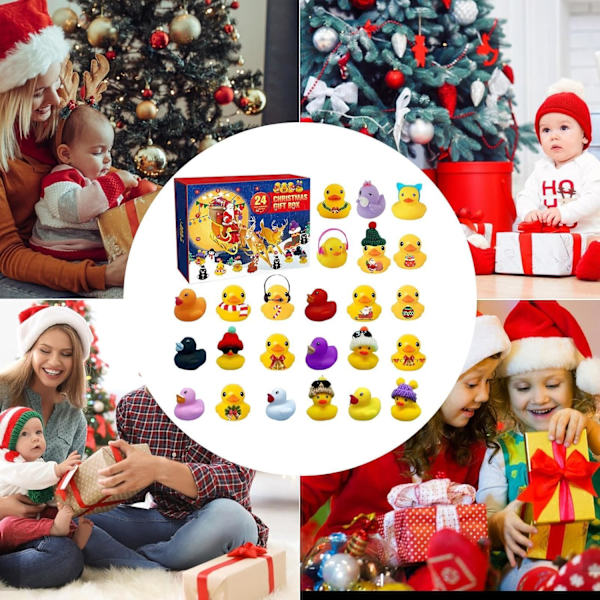 Gummianka Badleksaker 24 Dagar Julkalender 2024, Julleksaker Presenter För Vuxna Barn Flickor Pojkar
