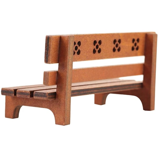 1/12 mittakaavan puistonpenkki simulaatio, miniatyyrituoli (ruskea)-XM2-