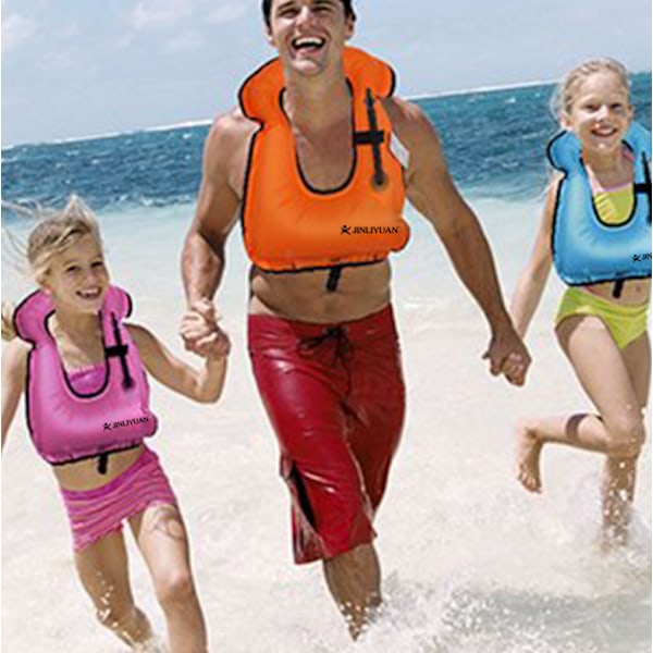 Barn Bærbar Oppblåsbar Flytevest Snorkelvest green