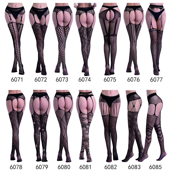 2-PAKKE Sexy nettstrømper for kvinner strømpebukser høye strømper nettstrømper-KK1- 6076 black