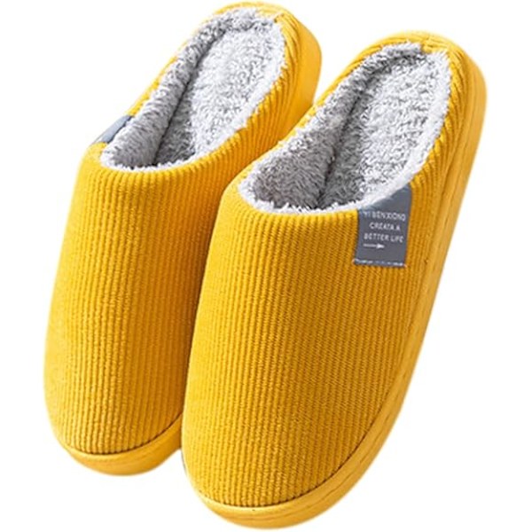 Naisten Kotitossut, Talvi Kotitossut, Mukavat Tossut, Lämpimät Vuoratut Kengät, Naisten Talvi Tossut Keltainen Yellow 38-39