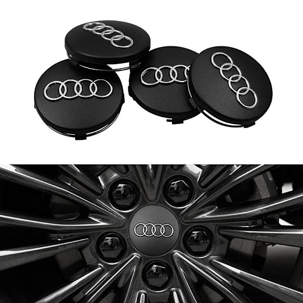 4 kpl - Audi Keskikupit / Pyörännavan Embleemi - Auto 61 Svart 60 mm