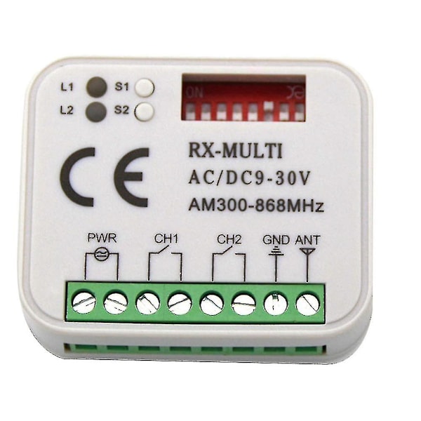 Garagien oviportin kaukosäätimen vastaanotin 433 868mhz Multi 300-900mhz Ac/dc 9-30v Vastaanotin Kaukosäätimellä