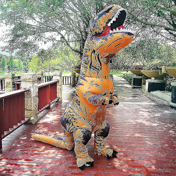 Aikuisten puhallettava dinosauruspuku - T-Rex - Anime - Juhla - Cosplay sininen blue Adult 150-195cm