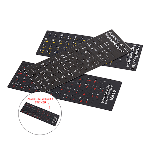 Arabisk tastatur klistermærke bogstav vandtæt frostet ingen refleksion