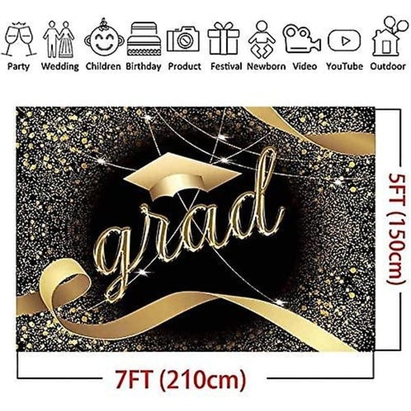 Dimission 2021 Baggrunde Bachelorhue Bånd Guld Glitter Dimissionsfest Fotografi Baggrund Tillykke Grad Event Fotostudie Rekvisitter Banner