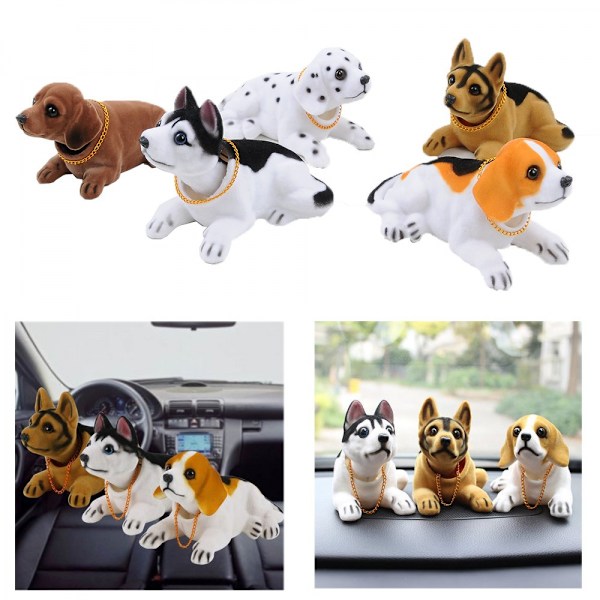 Dashboard Hode Hunder Nikkende Hoder Bil Dash Valp for Bilkjøretøy Dekor (Dachshund)