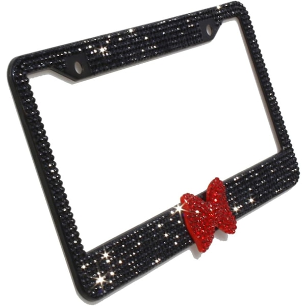 7 Rader Bling Bling Rhinestone Rostfritt Stål Nummerplåt