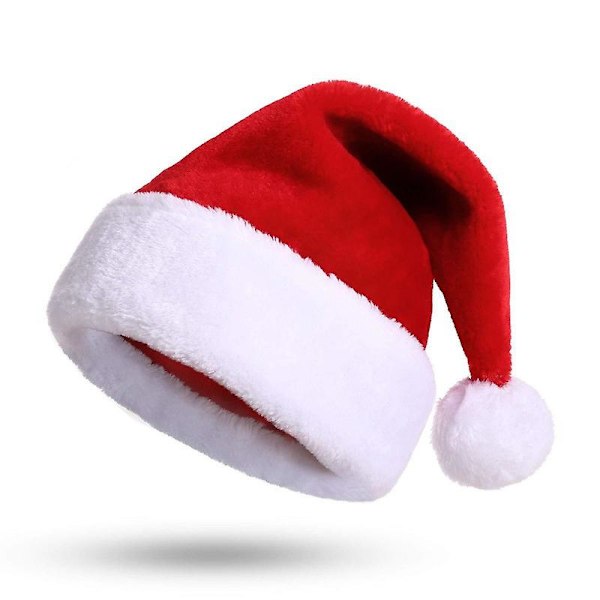 Jultomtekostym Vuxen Juldräkt Röd Deluxe Sammet Fancy 8-dels Set 1PCS hat 1PCS hat