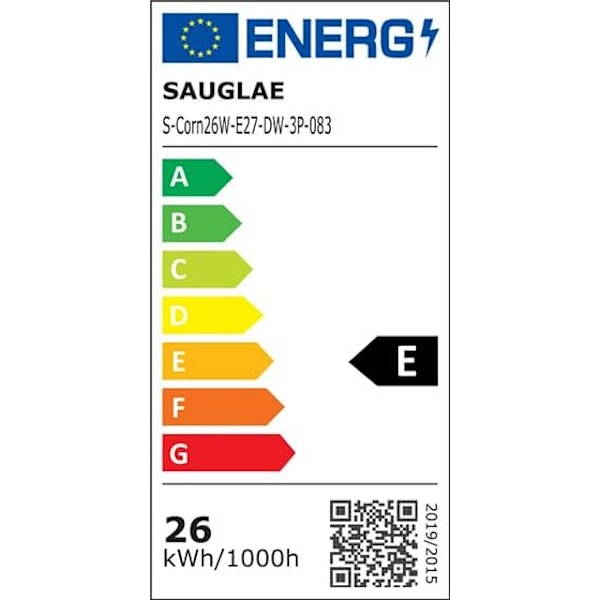 26W LED-pærer, 200W tilsvarende, 3000Lm, 6000K Kaldt hvitt, E27, 3-pakning