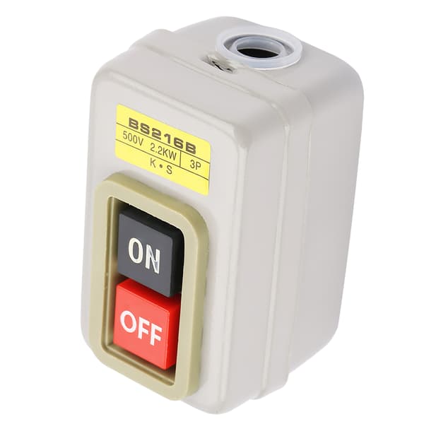 Self-locking 3P On/Off Power Push Button Switch 110/220/380V 15A BS216B-FM-